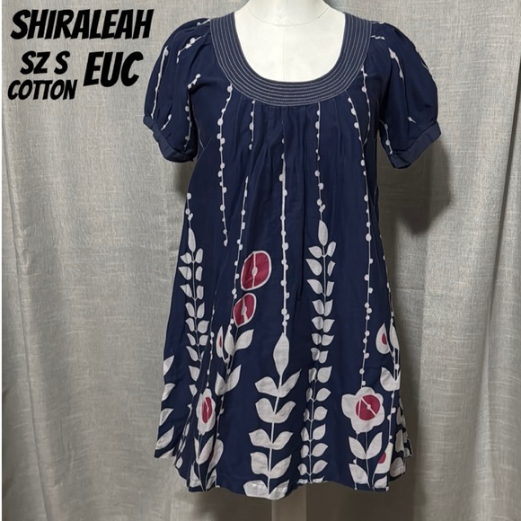 Shiraleah Dresses & Skirts - Shiraleah Dress-Sz S-Cotton-Blue/White/Pink-Floral-Lined-EUC